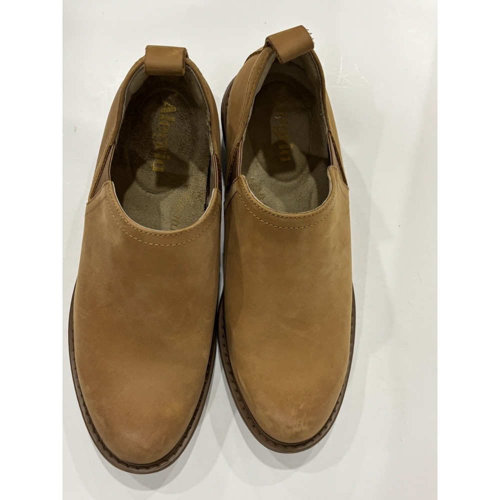 Alegria Women's Tan Leather Slip-On Ankle Booties Shoes Size 37.5 Slip Resistant - Picture 6 of 10